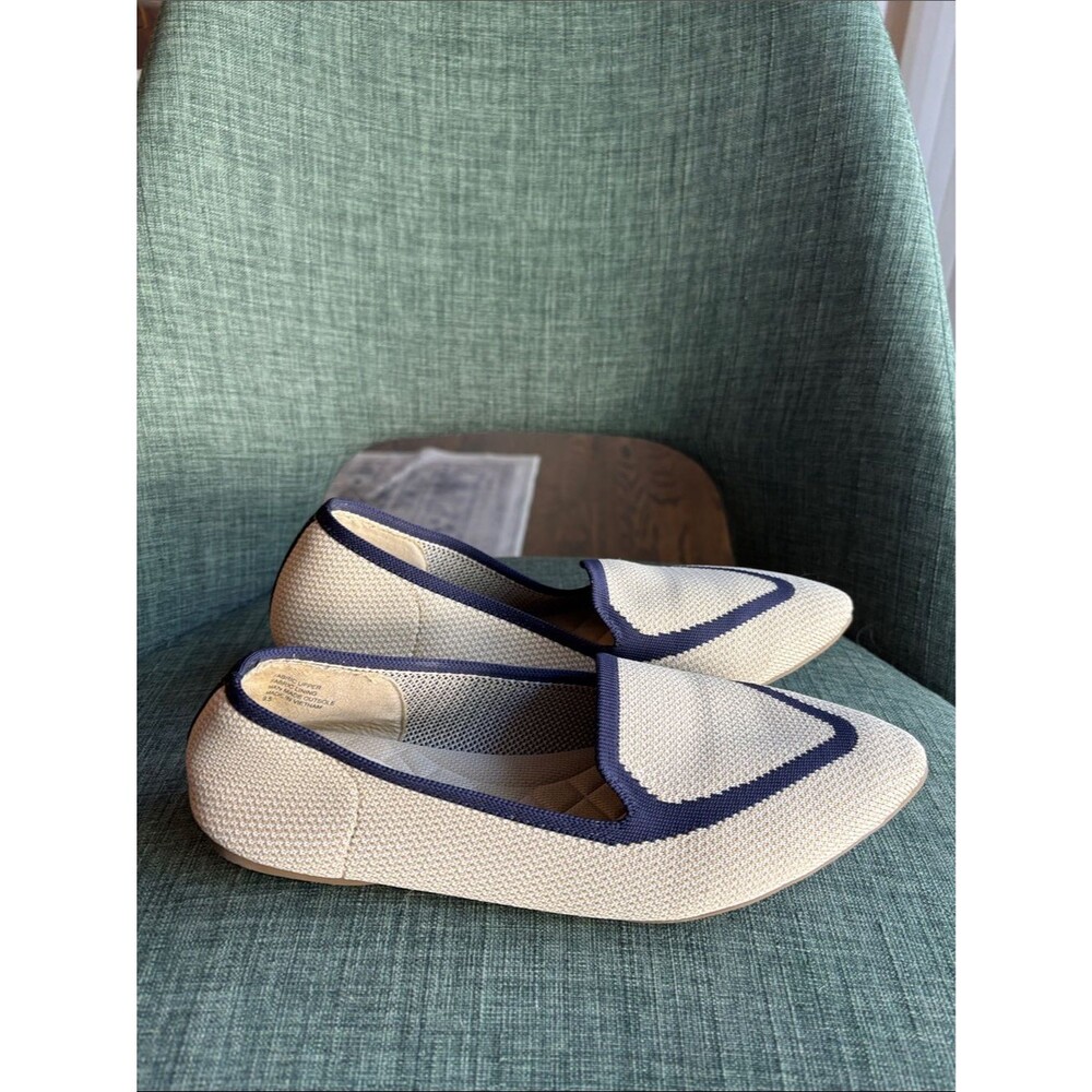 Birdies the blackbird flats loafers eggshell navy  Ballet Flats women 9.5 EUC - Picture 3 of 11